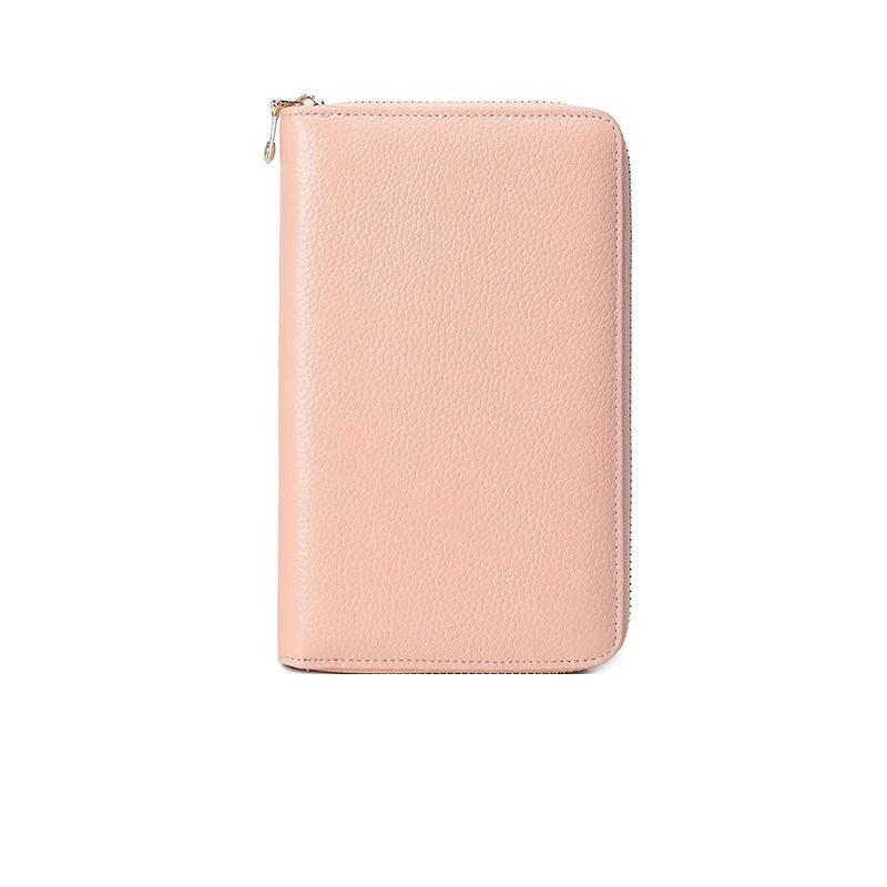 Cartera Larga de Piel de Vaca con Cremallera y RFID