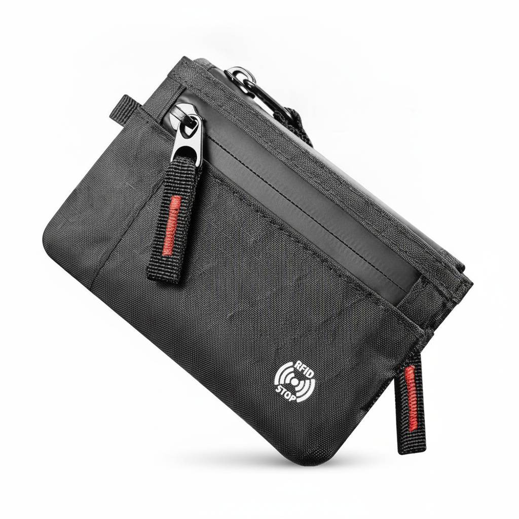 Cartera EDC de Nylon Ultrafina con RFID y Cremallera