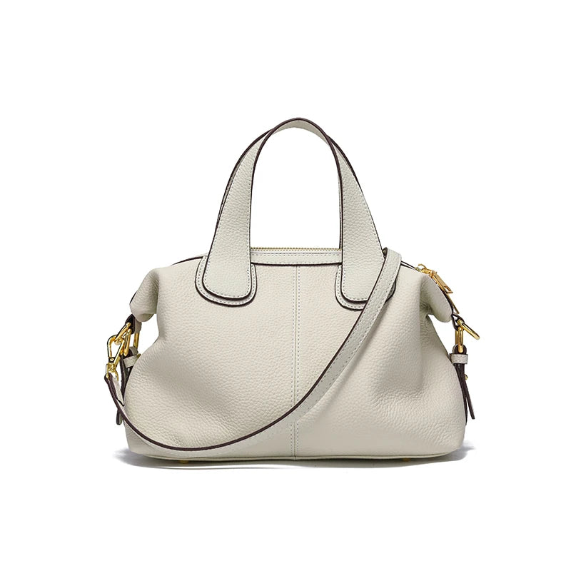 Bolso Bandolera de Cuero Genuino Blanco