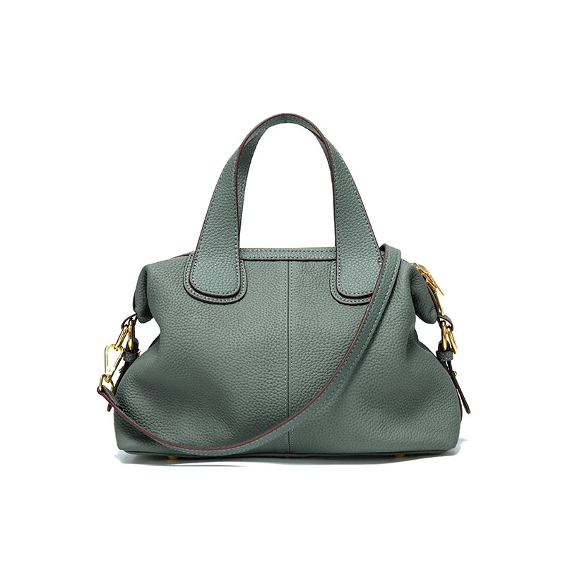 Bolso Bandolera y de Hombro de Cuero Genuino Azul