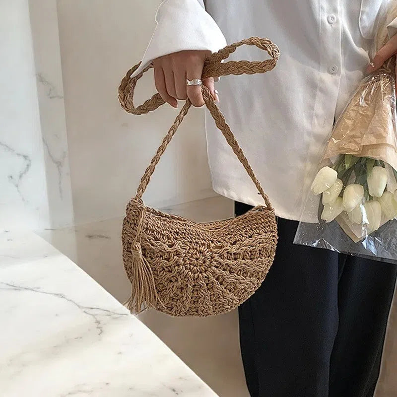 Bolso Rafia Saddle