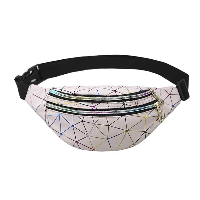 Bolso Riñonera Prismas Neón Rosa