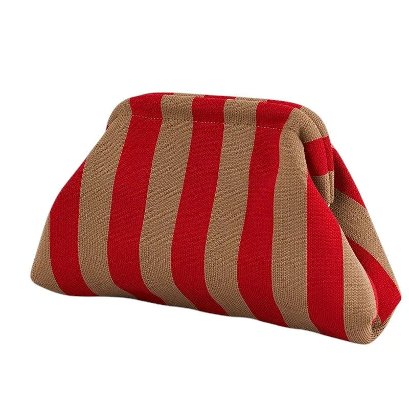 Bolso de Playa Mini Tejido a Mano de Rayas
