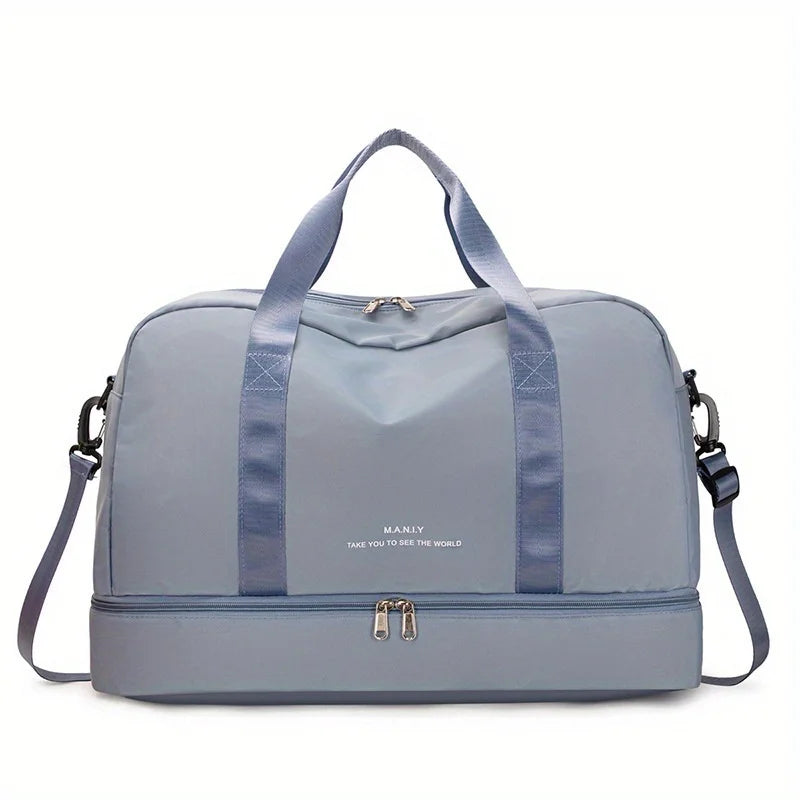 Bolsa de Viaje Azul de Nylon para Mujer – Ligero, Versátil y Elegante