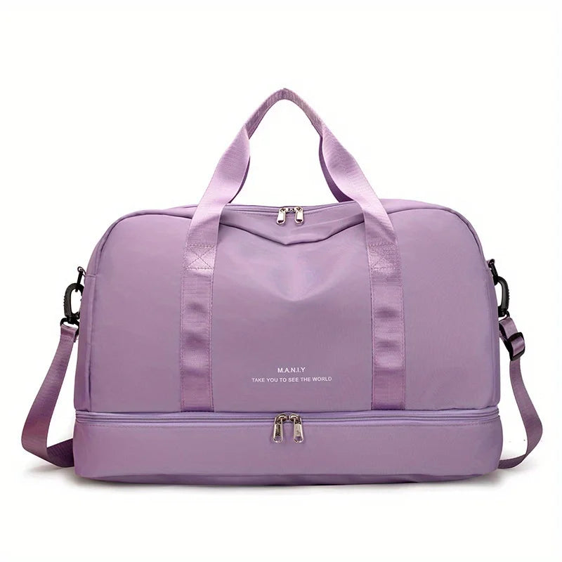 Bolsa de Viaje Lila de Nylon para Mujer – Elegancia y Comodidad
