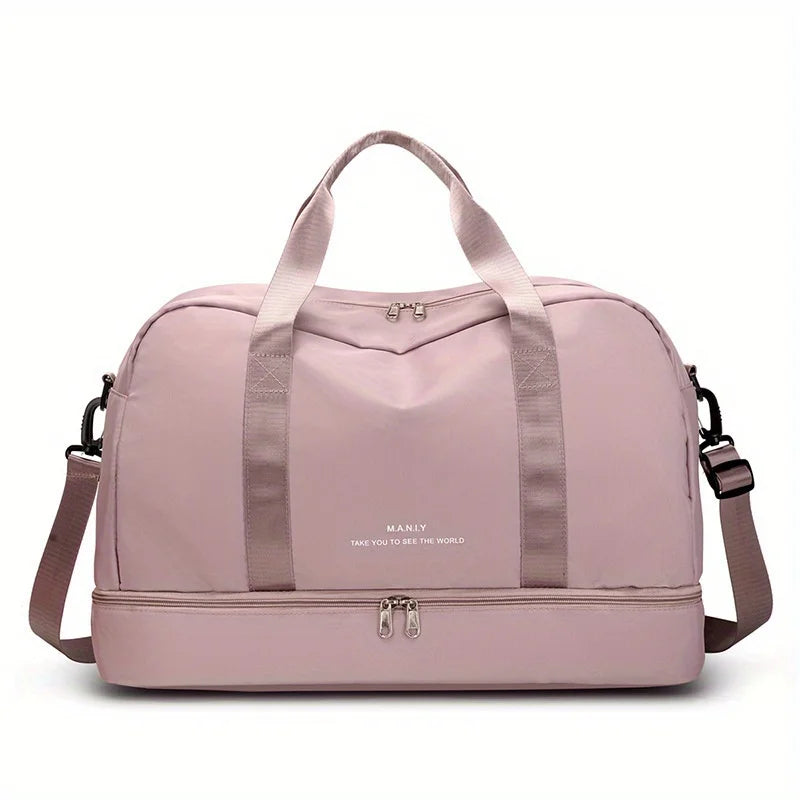 Bolsa de Viaje Rosa de Nylon para Mujer – Ligero, Espacioso y Sofisticado