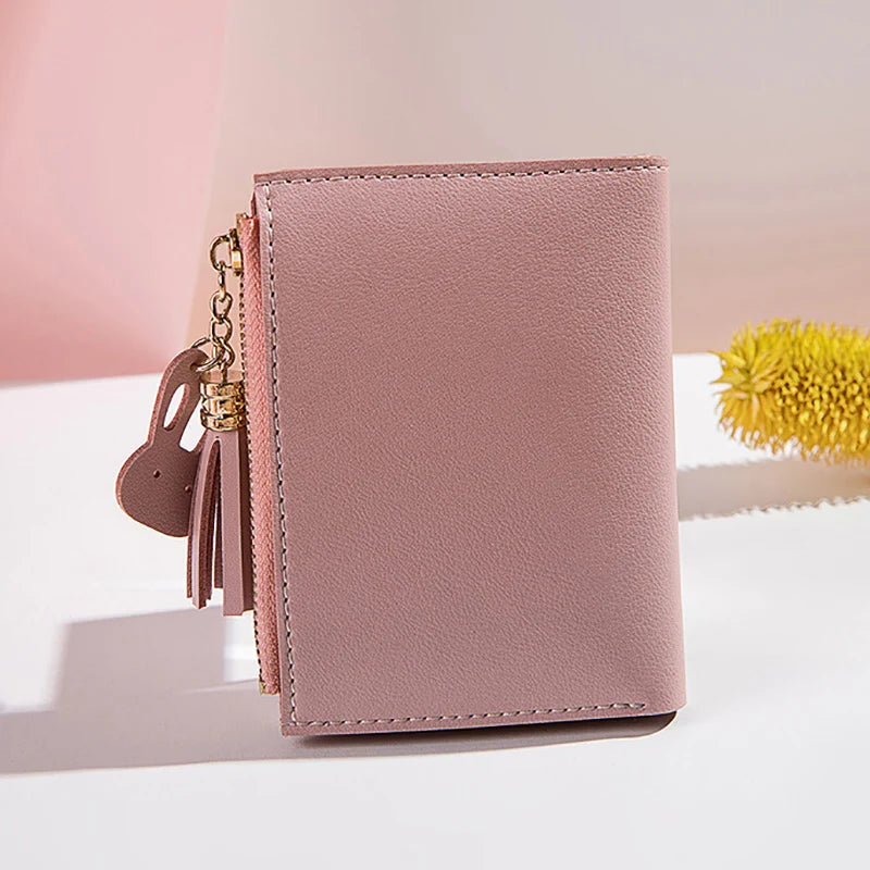 Cartera Corta Patchwork con Borla para Mujer