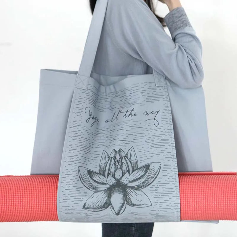 Bolsa de Yoga en Lona con Estampado Flor de Loto – Duradera