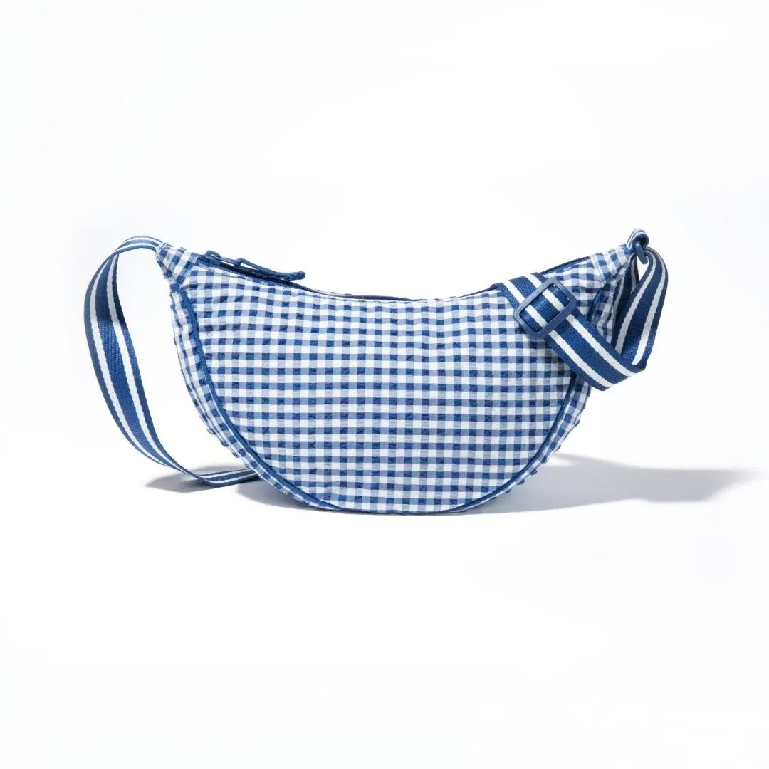 Bolso Bandolera Dumpling de Nylon a Cuadros