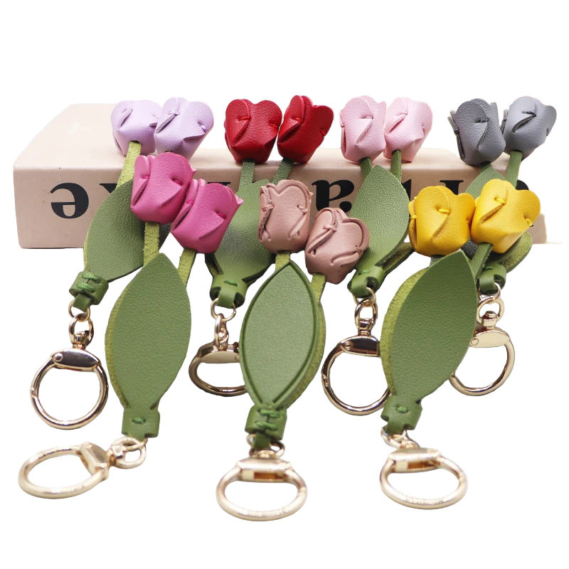Charm Flores Cuero para Bolso – Accesorio Floral Romántico