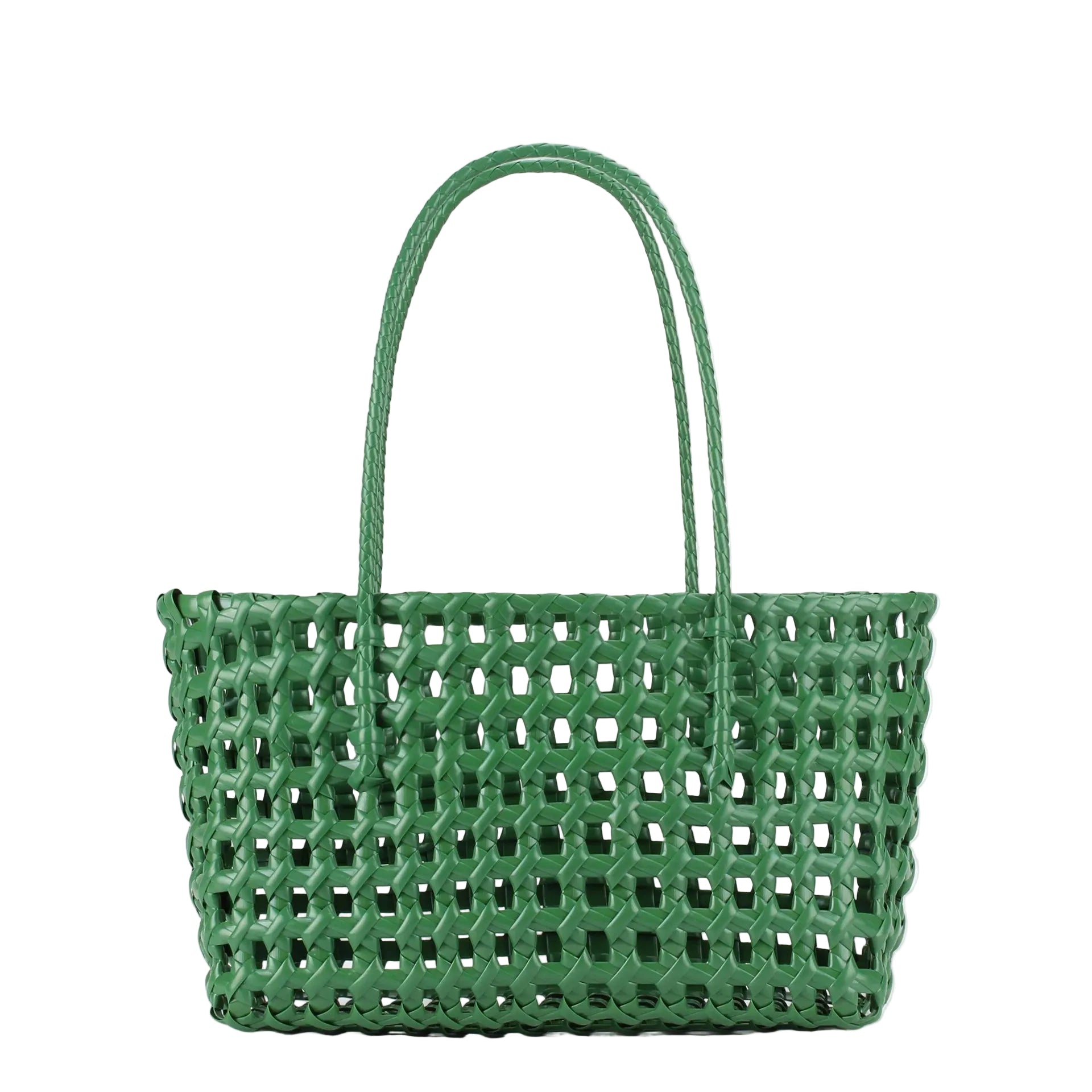 Bolso de Hombro Verde en PVC Calado – Frescura Vanguardista y Estilo Geométrico