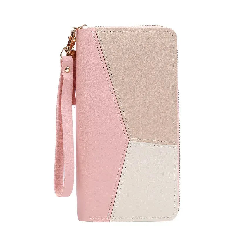 Cartera Larga con Cremallera Bicolor para Mujer