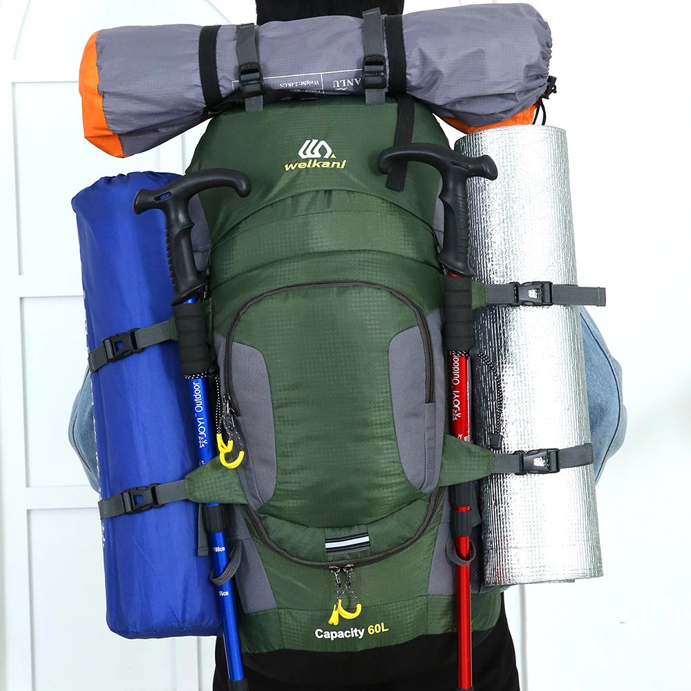 Mochila Outdoor LIXADA 60L Verde – Resistente y Funcional