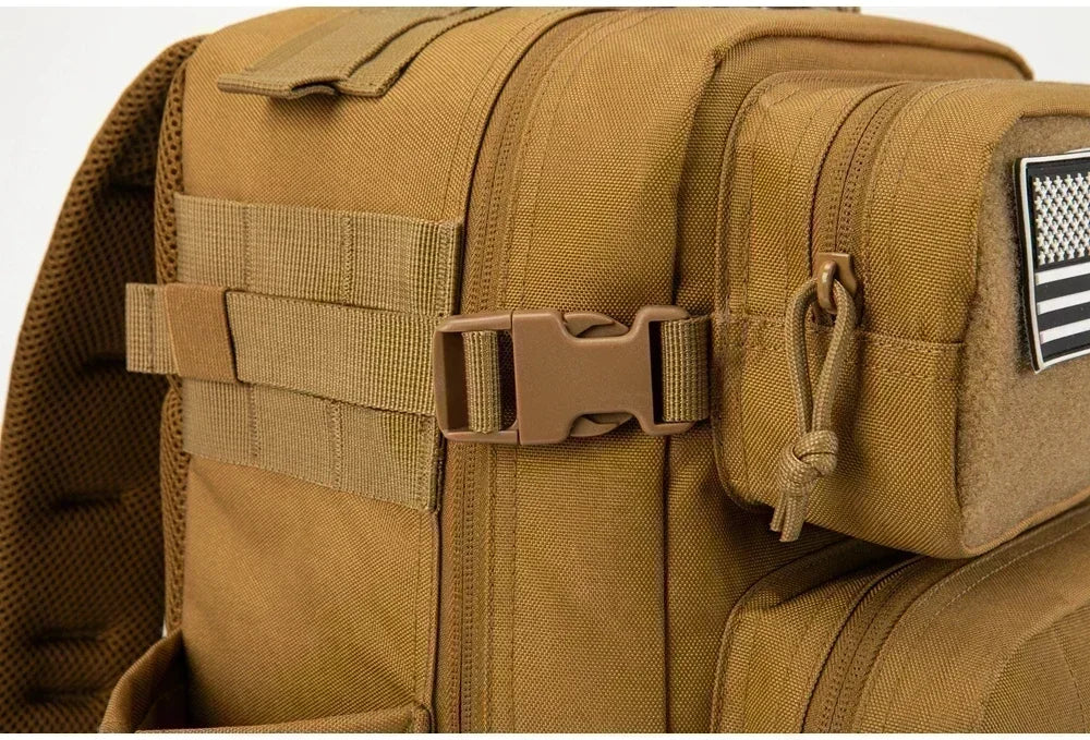 Mochila Táctica 45L Caqui – Estilo Outdoor y Funcionalidad Versátil