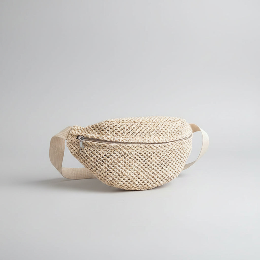 Bolso Riñonera Tejido Estilo Rafia para Playa