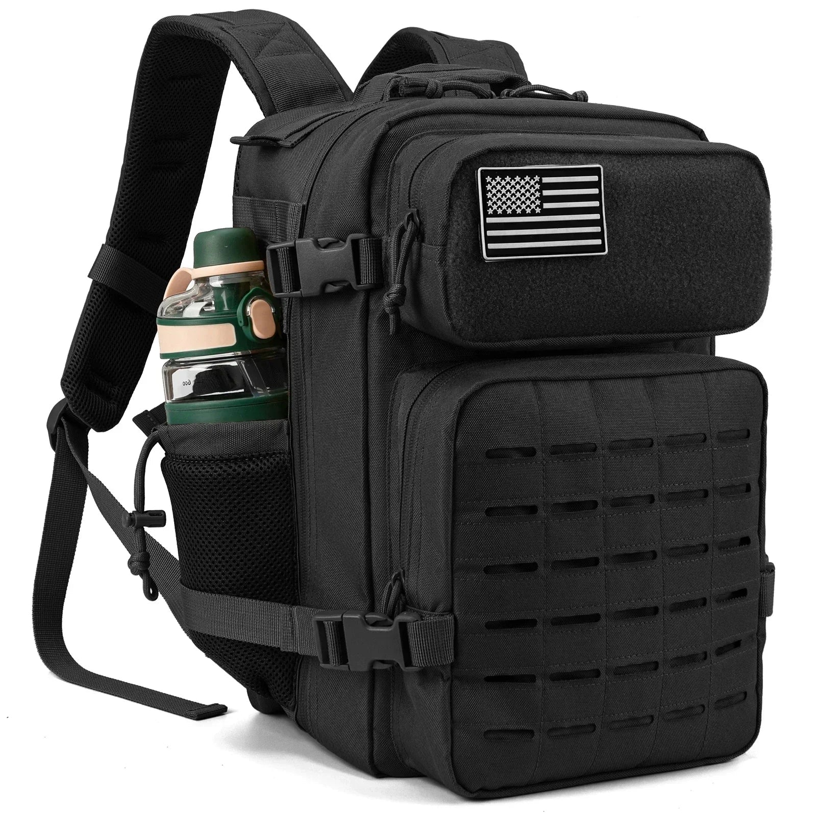 Mochila Táctica Outdoor 25L Negra Unisex – Resistencia, Capacidad y Versatilidad