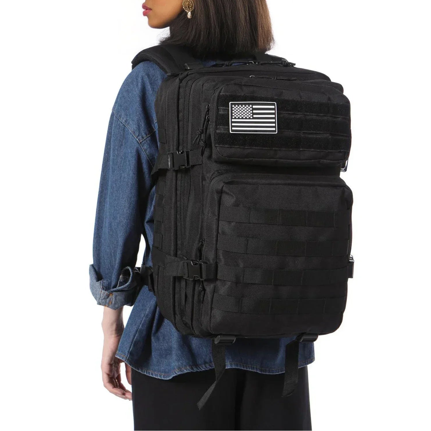 Mochila Táctica de 50L Impermeable Negra | Máxima Resistencia