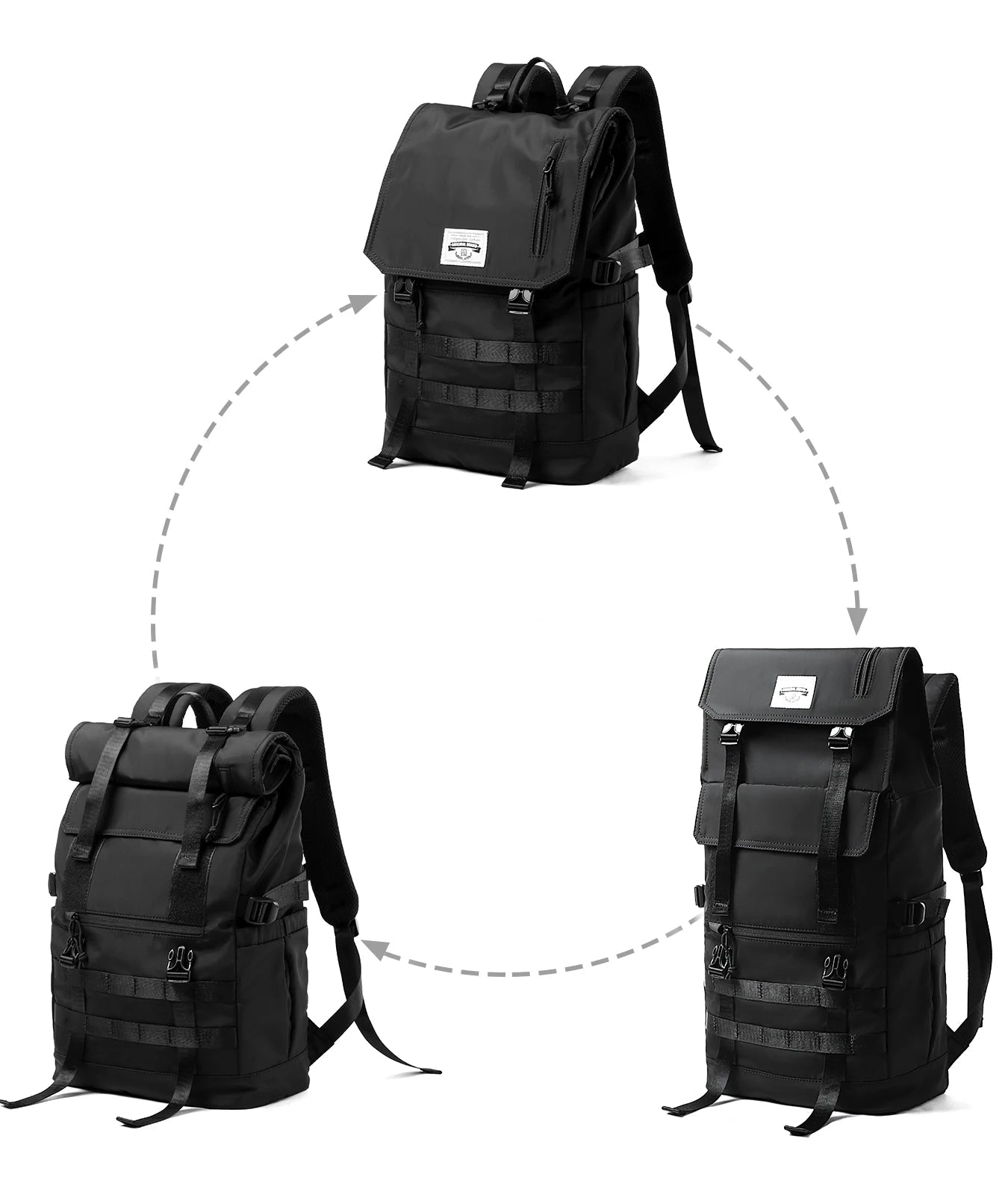 Mochila Roll-Top Expandible – Impermeable, para Laptop de 17.3" y Capacidad de hasta 40L