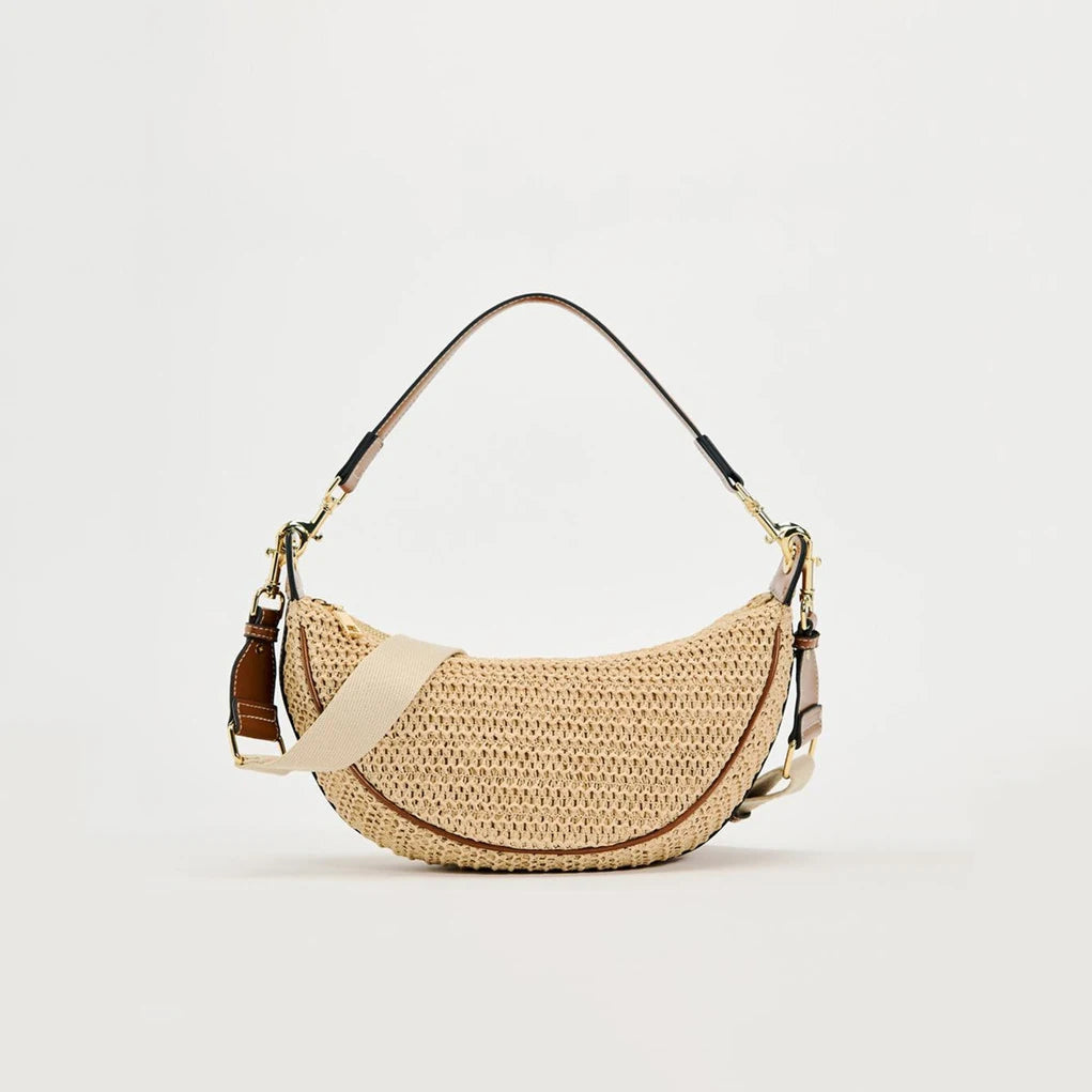 Bolso Bandolera de Rafia Tejida Compacto para Playa