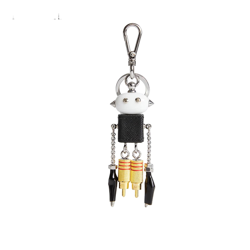 Charm Colgante Robot en Cuero Premium – Accesorio Único para Bolsos de Diseño