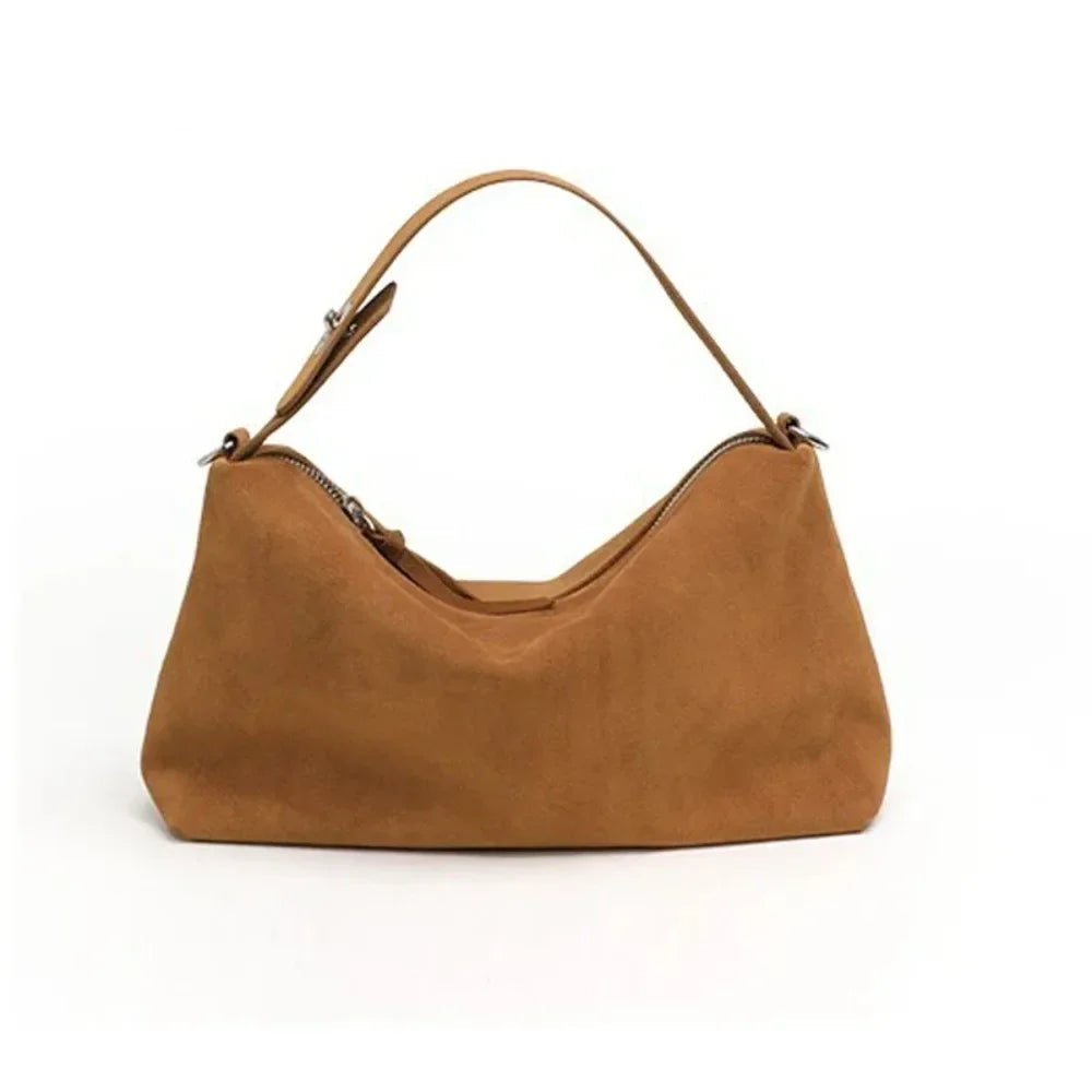 Bolso Tote Vintage en Ante Café: Textura Premium y Gran Capacidad