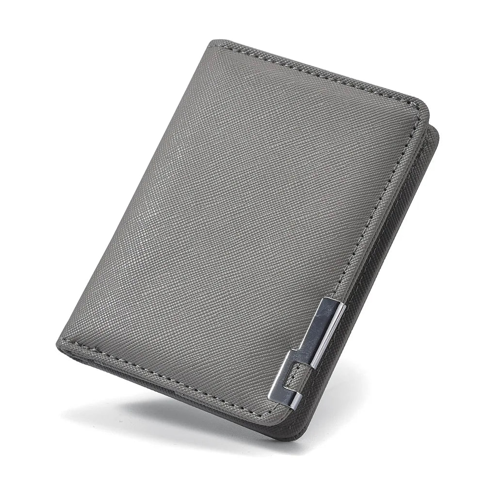 Cartera Slim Vertical Estilo Ejecutivo para Hombre - Gris