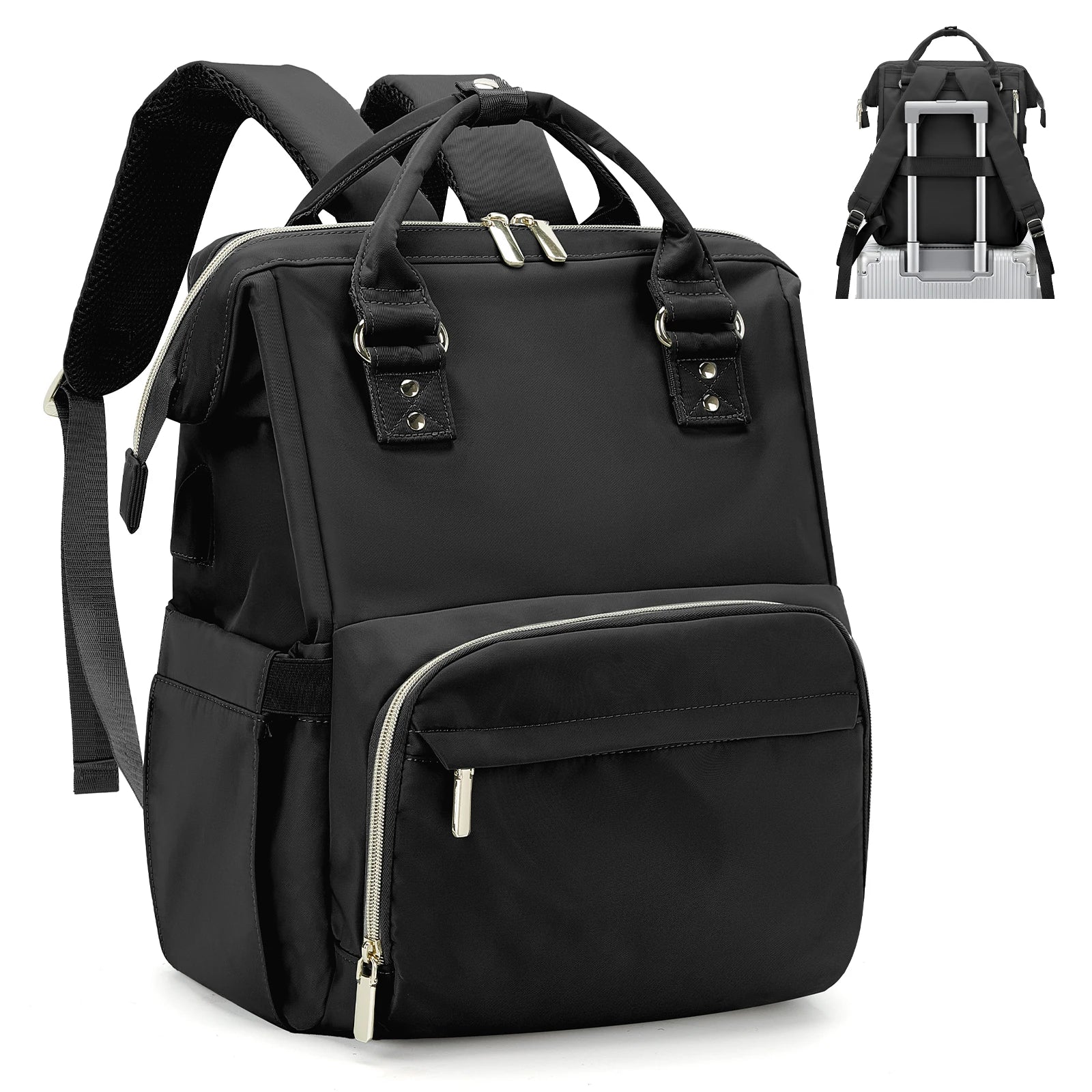 Mochila de Nylon para Mujer Negra – Clásica y Funcional