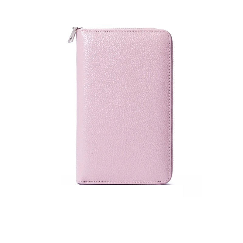 Cartera Larga de Piel de Vaca con Cremallera y RFID