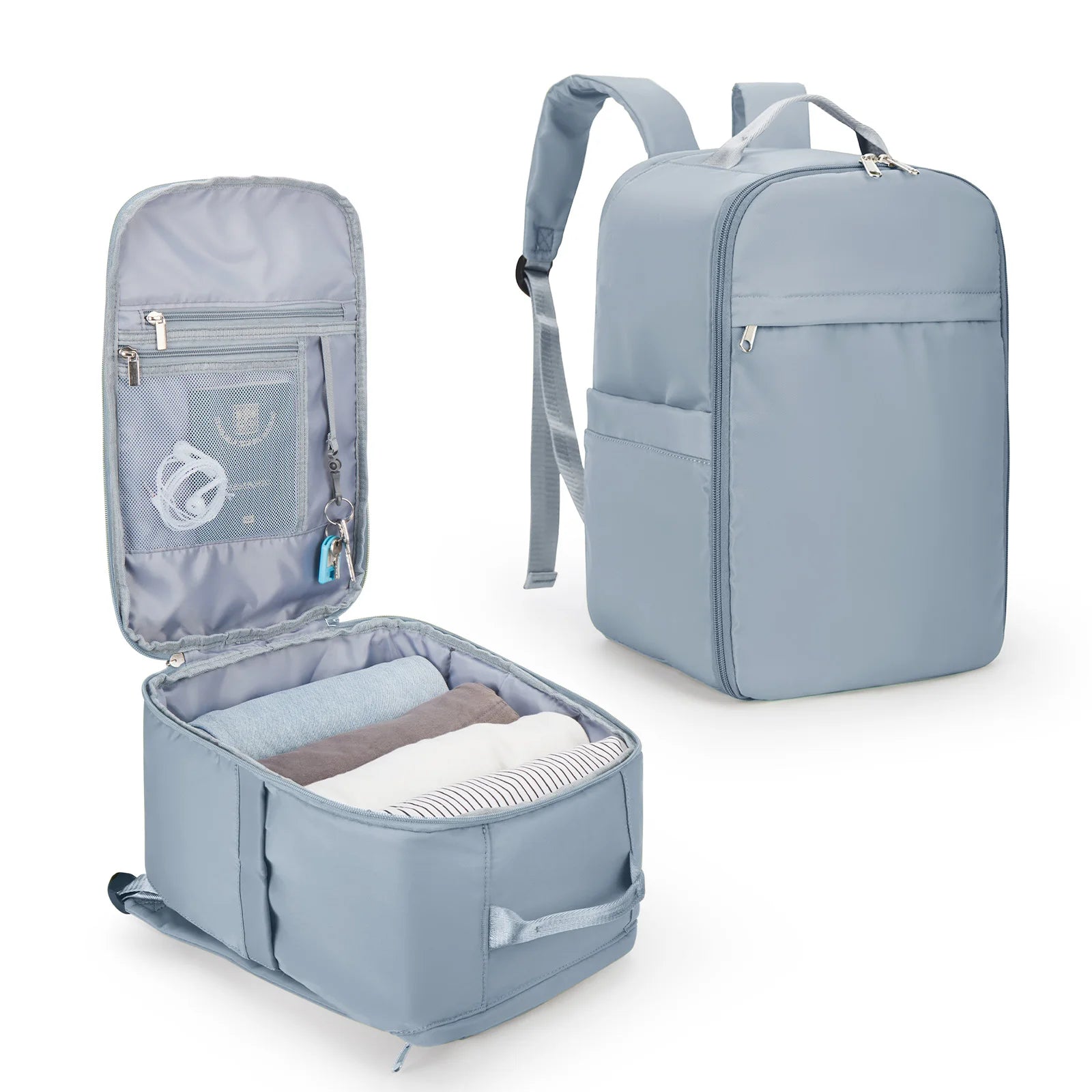 Mochila de Viaje Cabina de Nailon Azul – Funcionalidad Inteligente y Estilo Premium