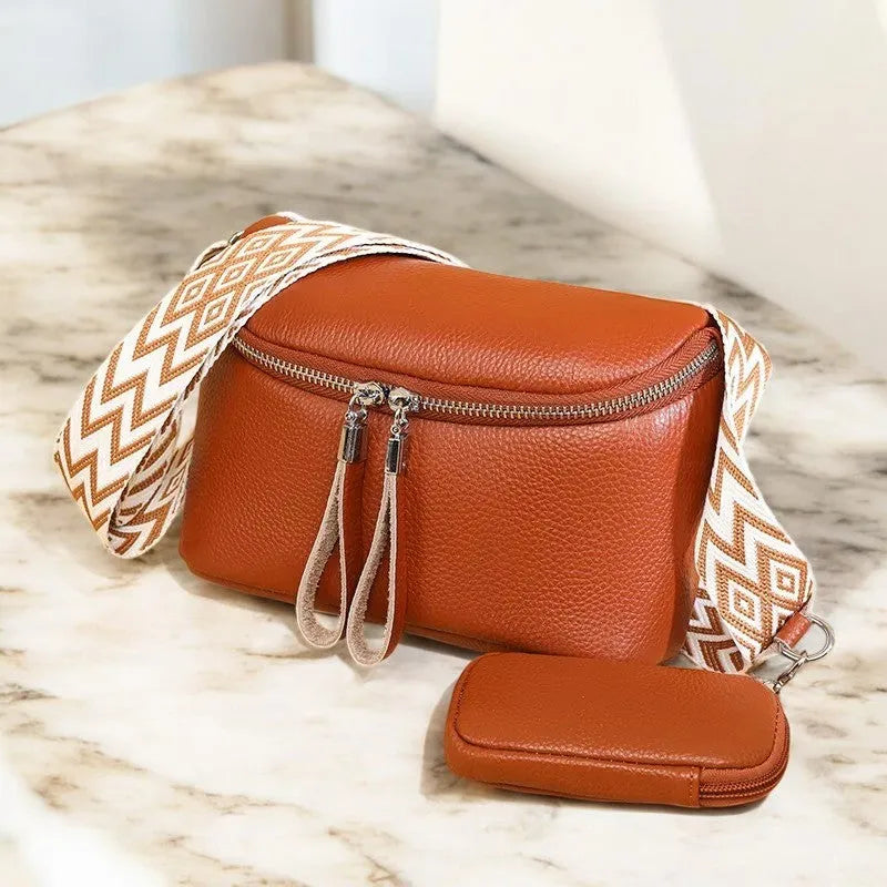 Bolso Bandolera de Cuero Genuino para Mujer