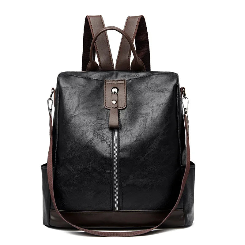 Bolso Mochila y Bandolera Casual de Piel