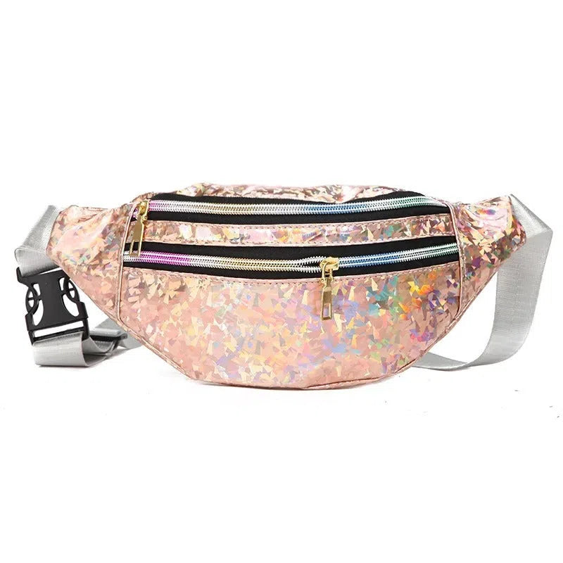 Bolso Riñonera Metálica Neón de Prismas
