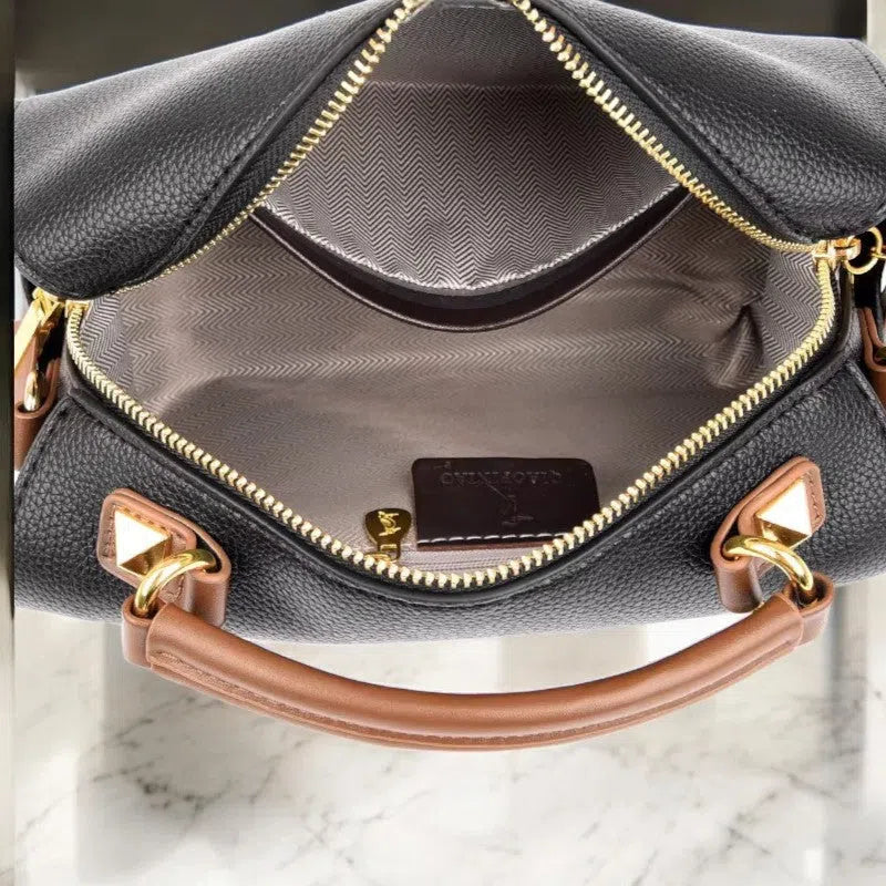 Bolso Tote Bag Menta con Detalles de Cuero