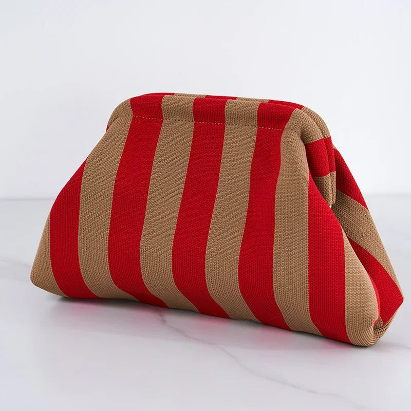 Bolso de Playa Mini Tejido a Mano de Rayas