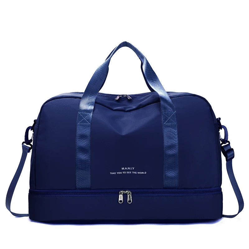 Bolsa de Viaje Azul de Nylon para Mujer – Ligero, Versátil y Elegante