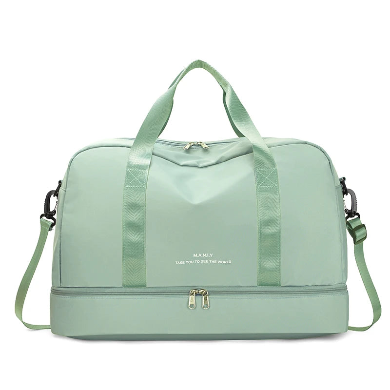 Bolsa de Viaje Verde para Mujer – Elegancia Ligera y Gran Capacidad