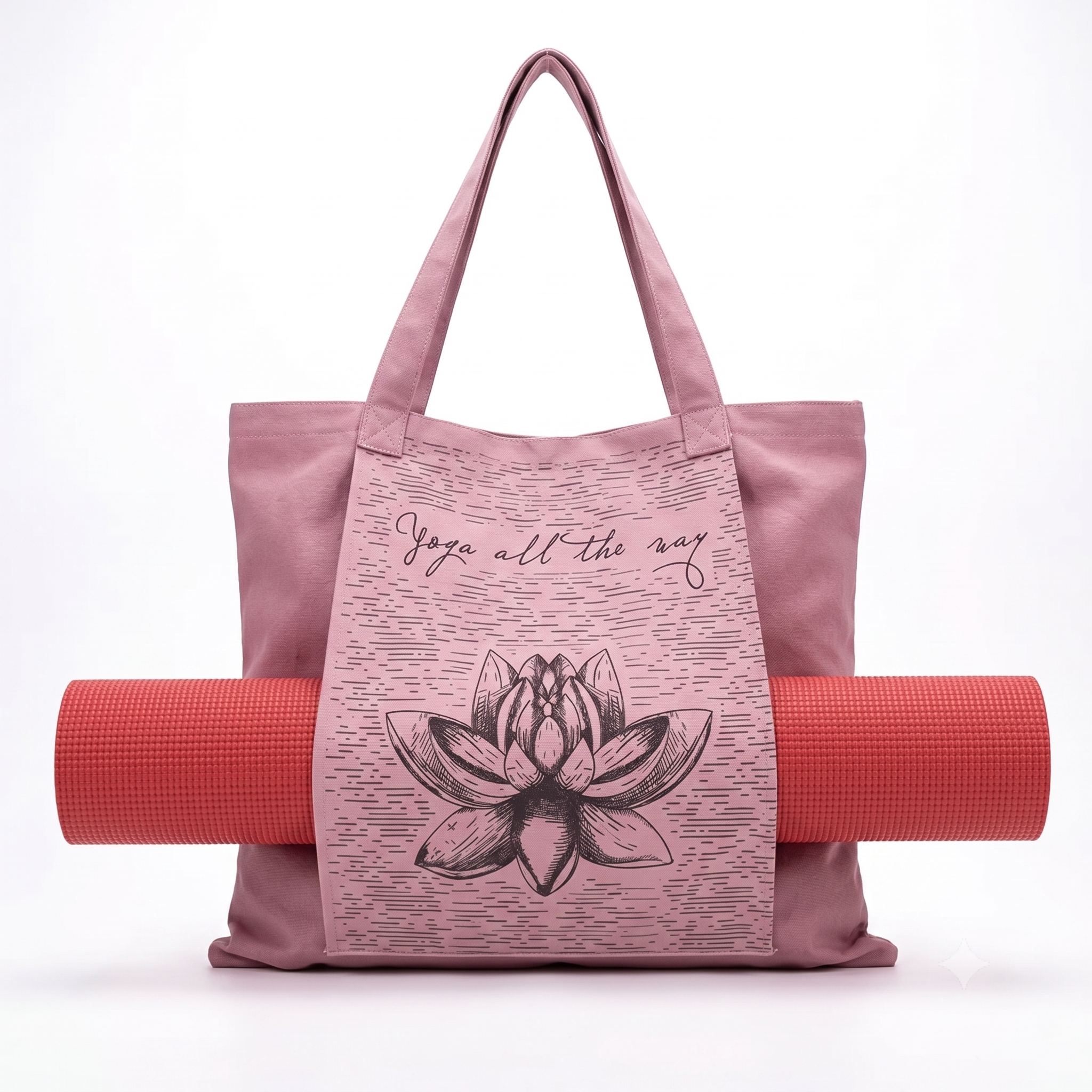 Bolsa de Yoga en Lona con Estampado Flor de Loto – Duradera