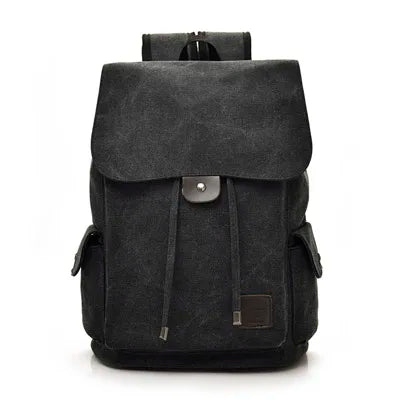 Mochila de Lona Preppy de Gran Capacidad – Estilo Casual y Funcionalidad Diaria