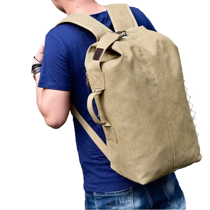 Mochila de Lona Estilo Preppy – Capacidad, Comodidad y Diseño Atemporal