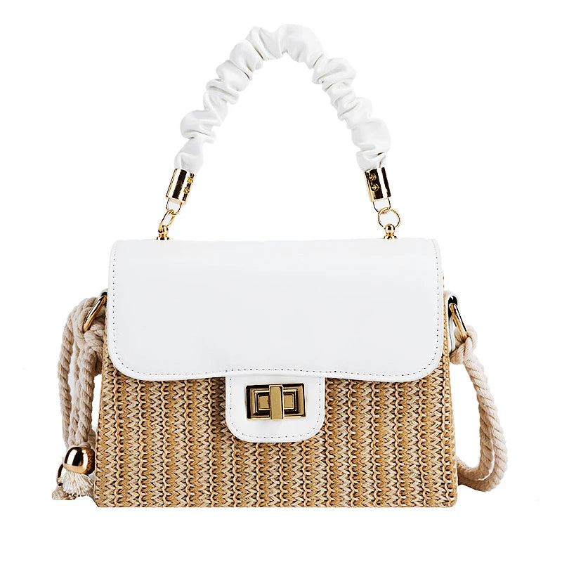 Bolso de Rafia Playero Bicolor Vintage