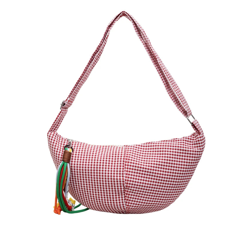 Bolso Bandolera de Cuadros Microfibra para Mujer