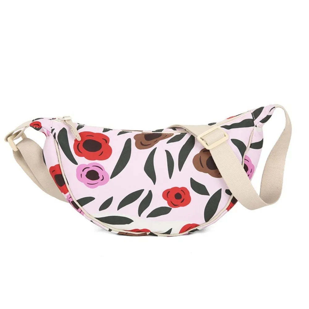 Bolso Bandolera y Riñonera de Nylon con Flores