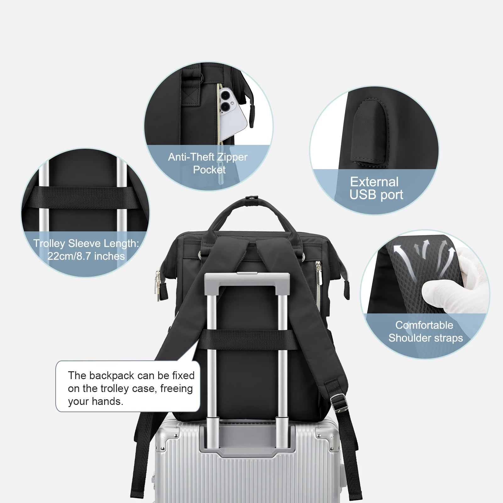 Mochila de Nylon para Mujer – Ligera, Cómoda y Urbana