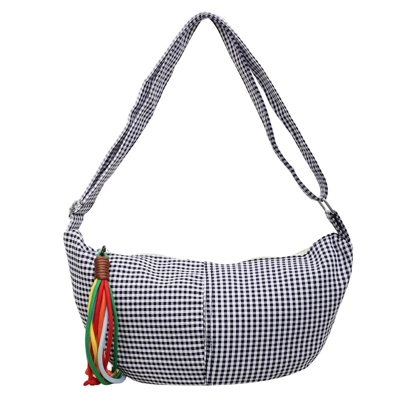 Bolso Bandolera de Cuadros Microfibra para Mujer
