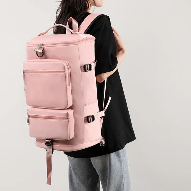 Mochila Deportiva Rosa Multifuncional: Estilo y Confort Ergonómico