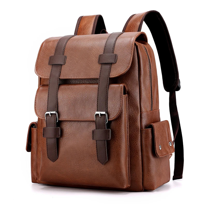 Mochila Casual de Cuero PU Café – Elegancia Urbana y Funcionalidad Diaria