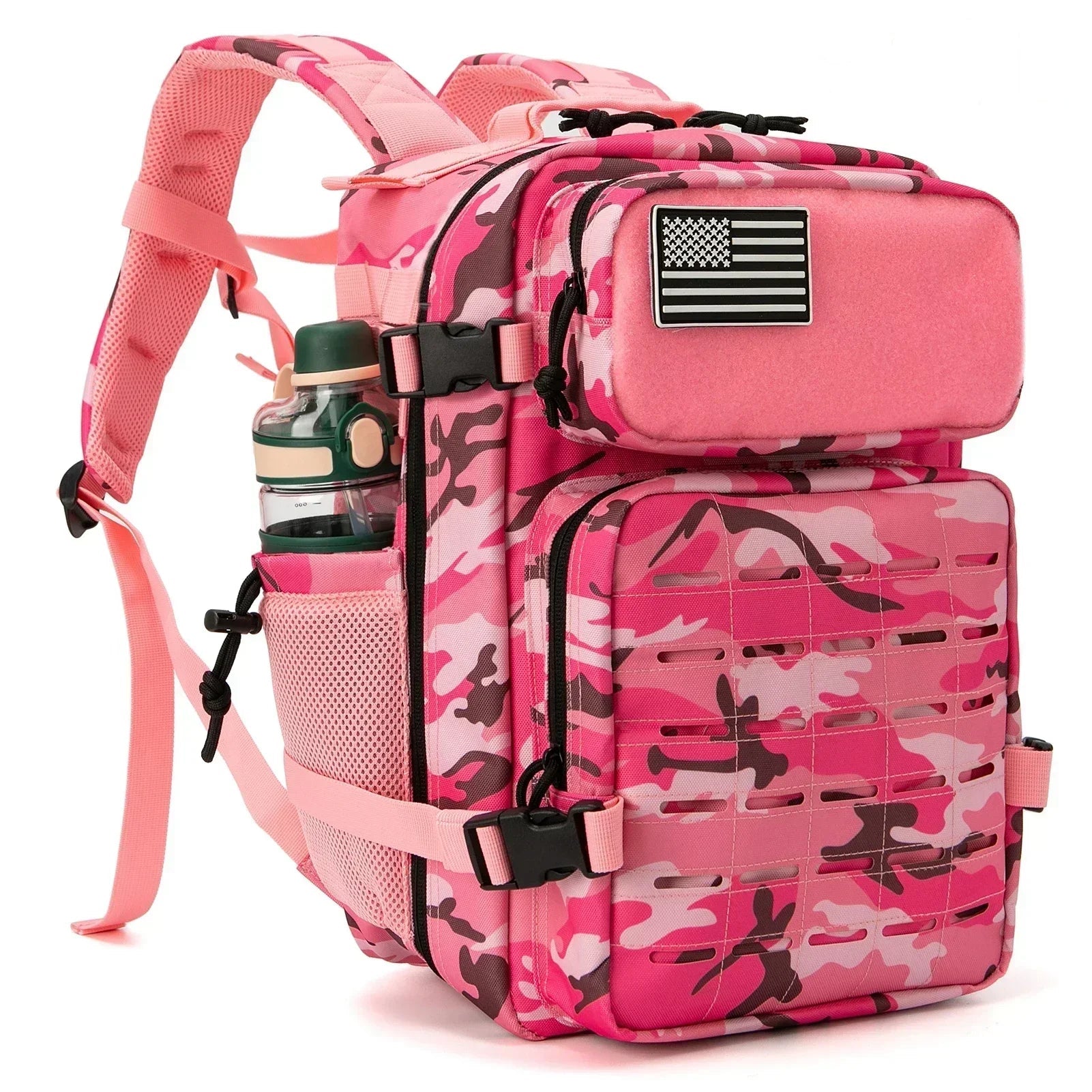 Mochila Táctica Outdoor 25L Militar Rosa – Resistencia y Estilo con Carácter