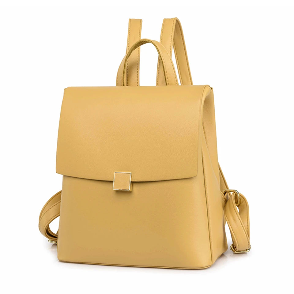 Mochila Amarilla de Cuero Sintético – Energía, Estilo y Comodidad