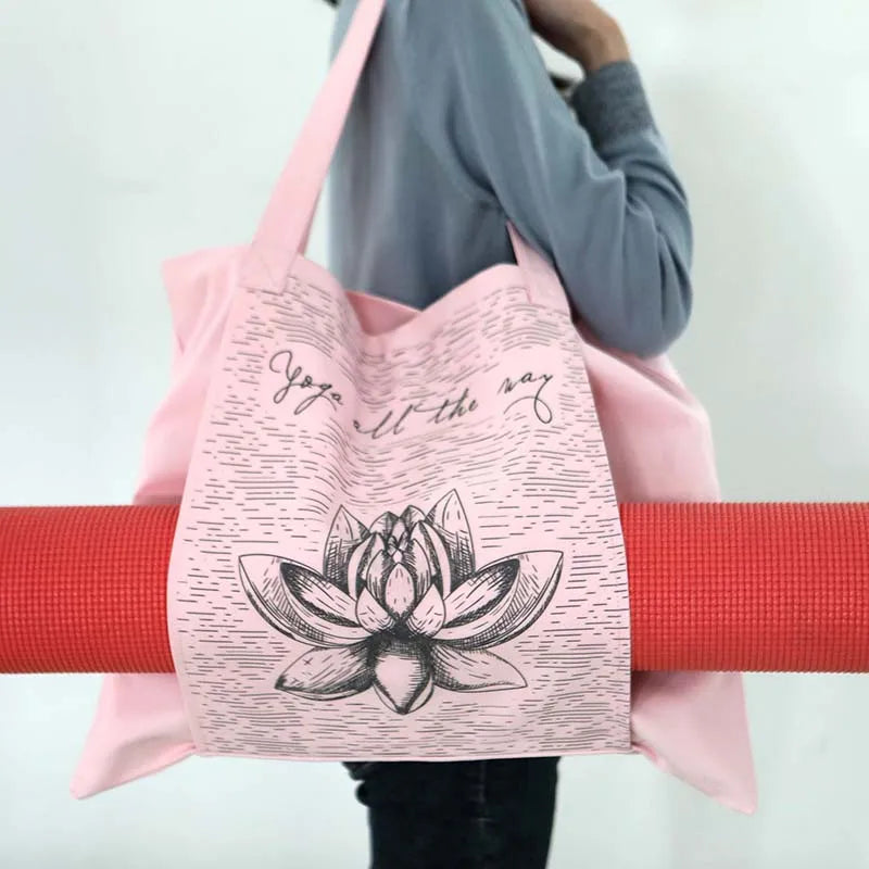 Bolsa de Yoga en Lona con Estampado Flor de Loto – Duradera