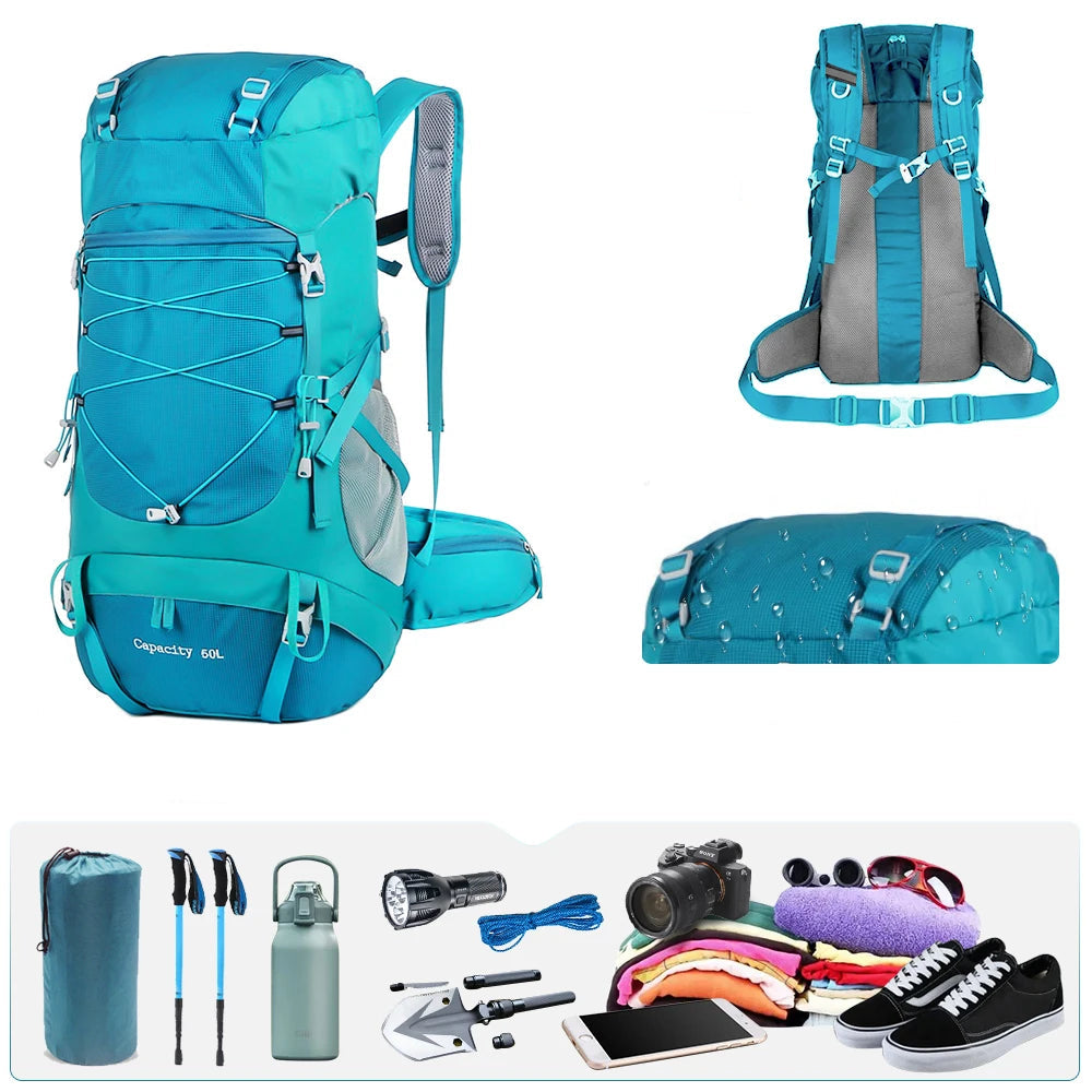 Mochila de Senderismo 50L WEST TUNE – Impermeable, Ligera y Profesional
